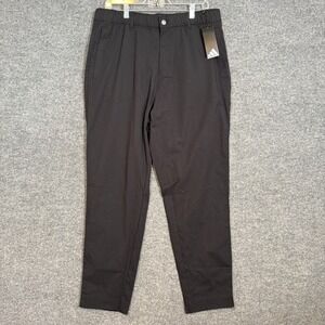 Adidas Versatile Pants Mens Large Black Chinos Athletic Golf Performance NEW